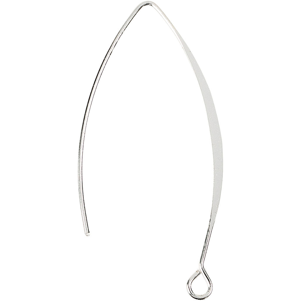 Orecchino Creative Company, h: 42 mm, misura del buco 2 mm, placcato argento, 30 pezzi 1 scatola