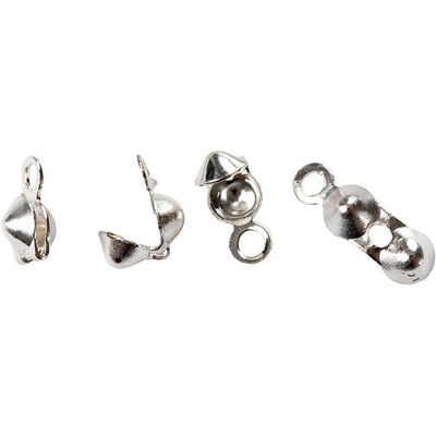 Mantello Creative Company, l: 8 mm, d 3 mm, placcato argento, 100 pezzi 1 scatola