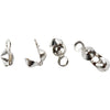 Mantello Creative Company, l: 8 mm, d 3 mm, placcato argento, 100 pezzi 1 scatola