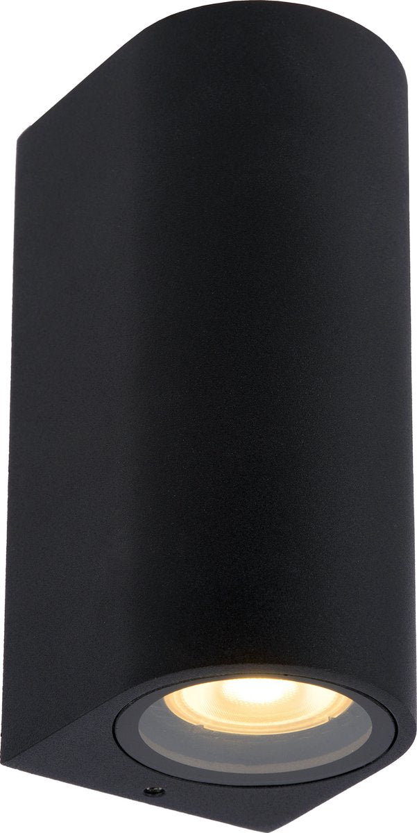 Lucide zaro - faretto da parete interno esterno - 2xgu10 - ip44 - nero