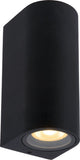 Lucide zaro - faretto da parete interno esterno - 2xgu10 - ip44 - nero