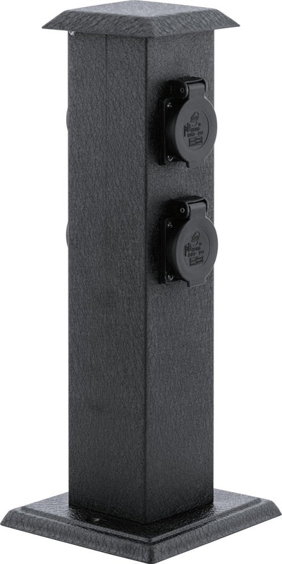 Eglo park 4 - iluminación exterior - columna de enchufe de jardín 4x230v - negro