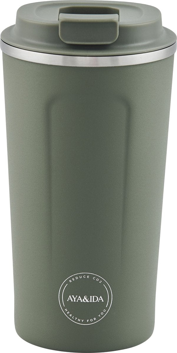 Aya ida aya ida - cup2go - taza termo - taza de café - café para llevar - taza de viaje - llévala contigo - 500ml - verde tropical
