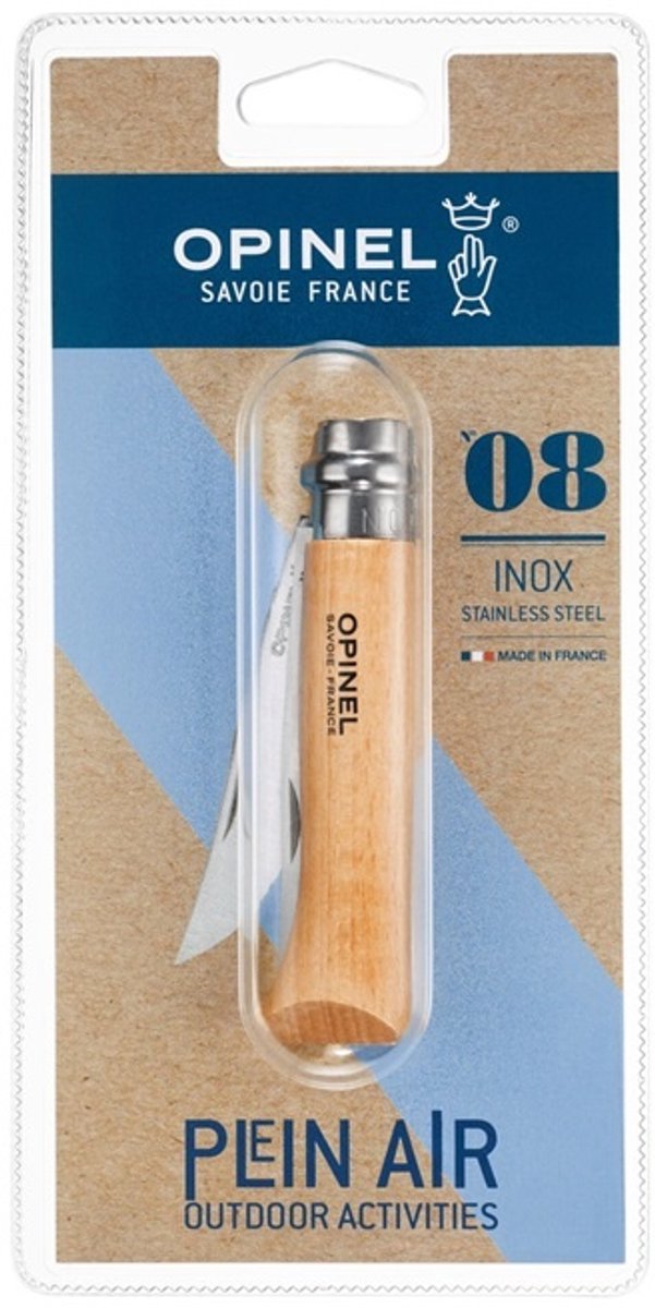 Coltello tascabile Opinel n.8 in acciaio inox legno