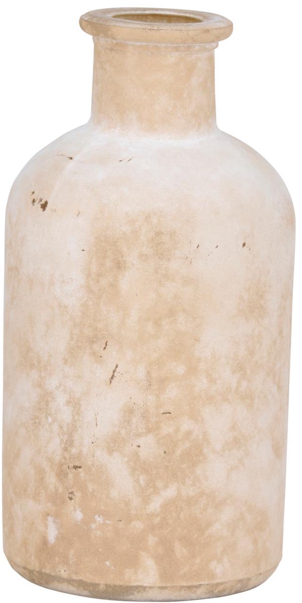 Vaso decorativo Arti casa - vaso beige per decorazione d'interni - vaso moderno per fiori e accessori - ø6,5 x 13 cm - beige e bianco