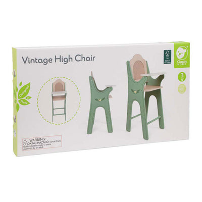 Seggiolone in legno vintage dal mondo classico