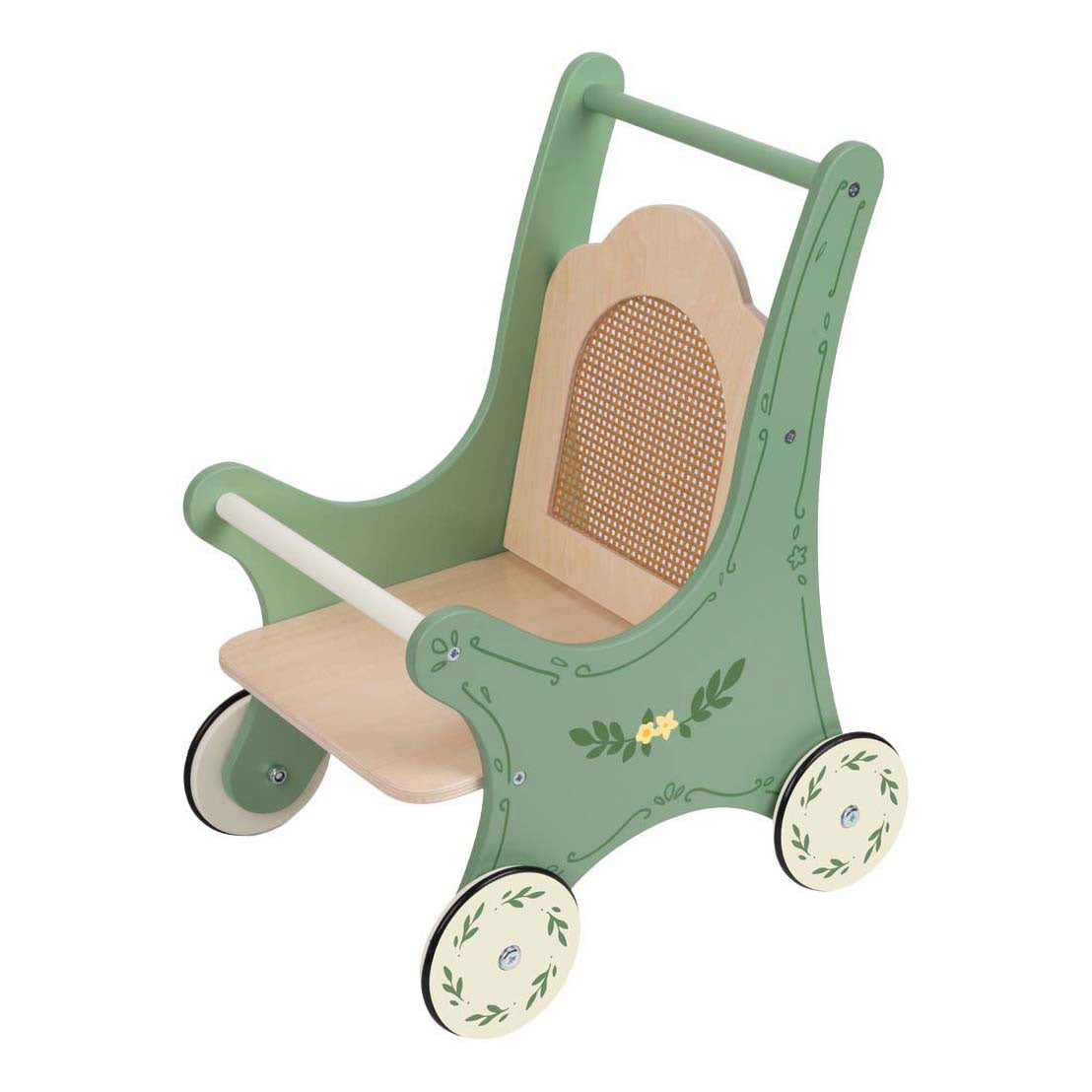 Carrozzina per bambole in legno vintage del mondo classico