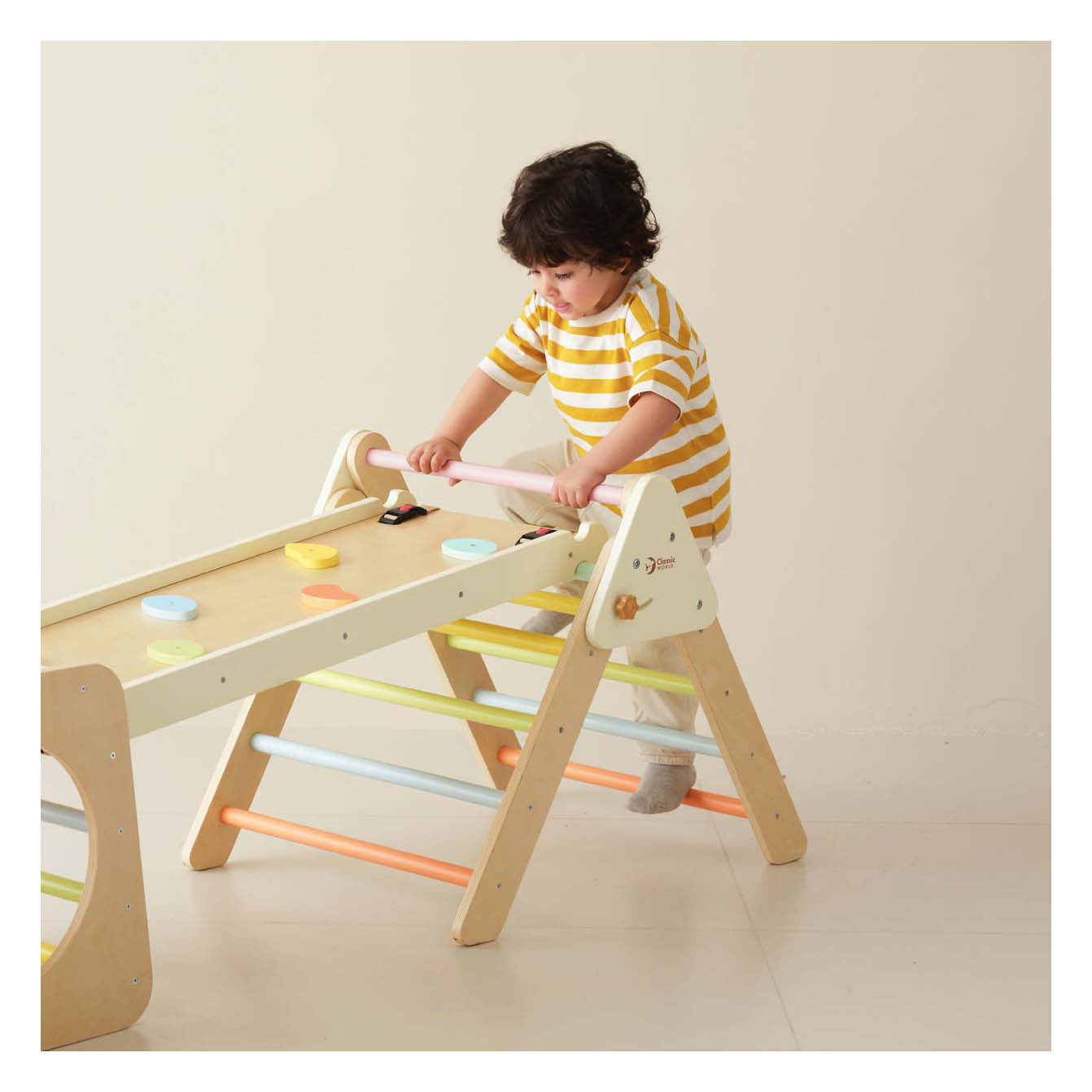 Juego de escalada de madera Classic World plegable - 5 en 1