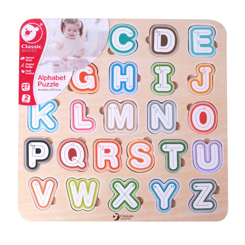 Classic World World Woodn Puzzle Alphabet, 27 °.