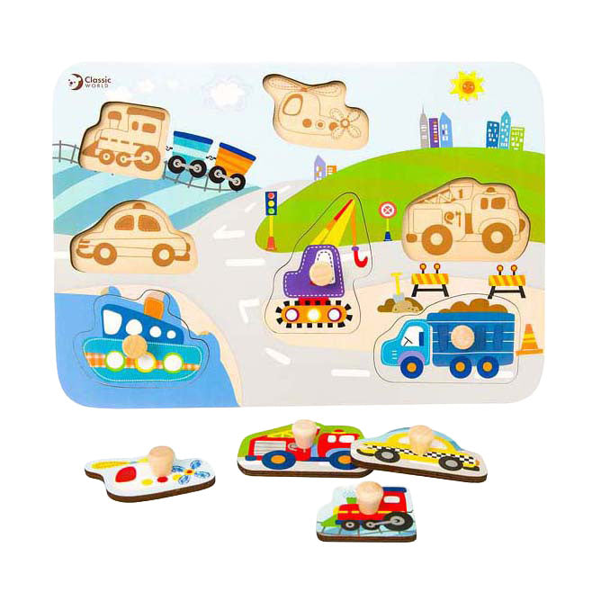 Classic World World Woodn Nick Puzzle Traffic, 8st.