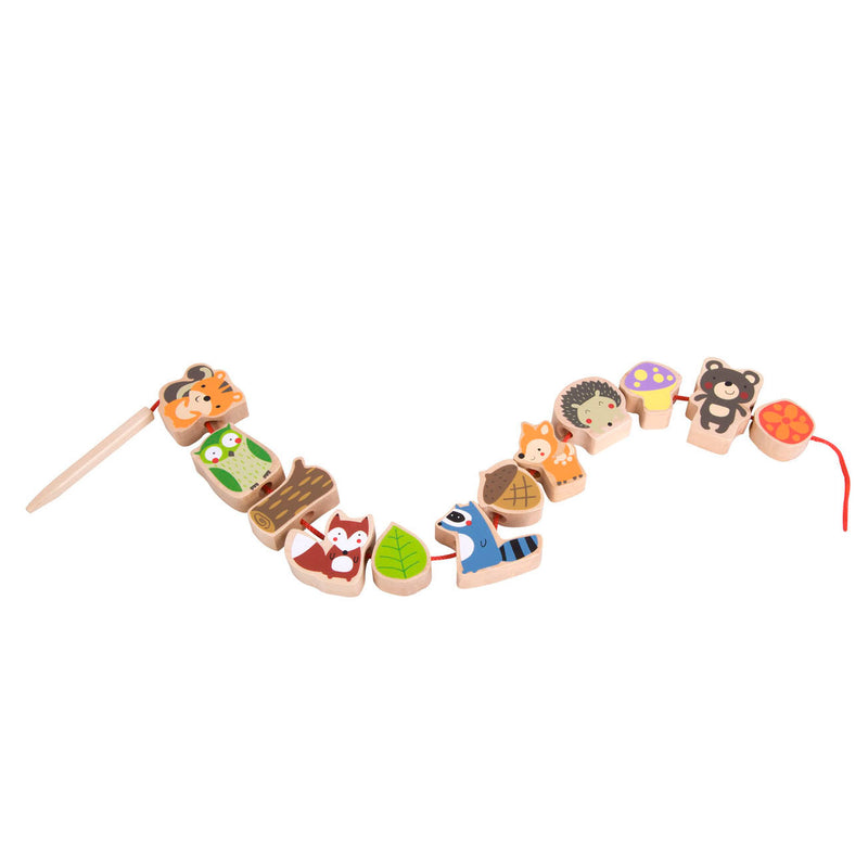 Classiche World World Wooden Roads perline Animali forestali