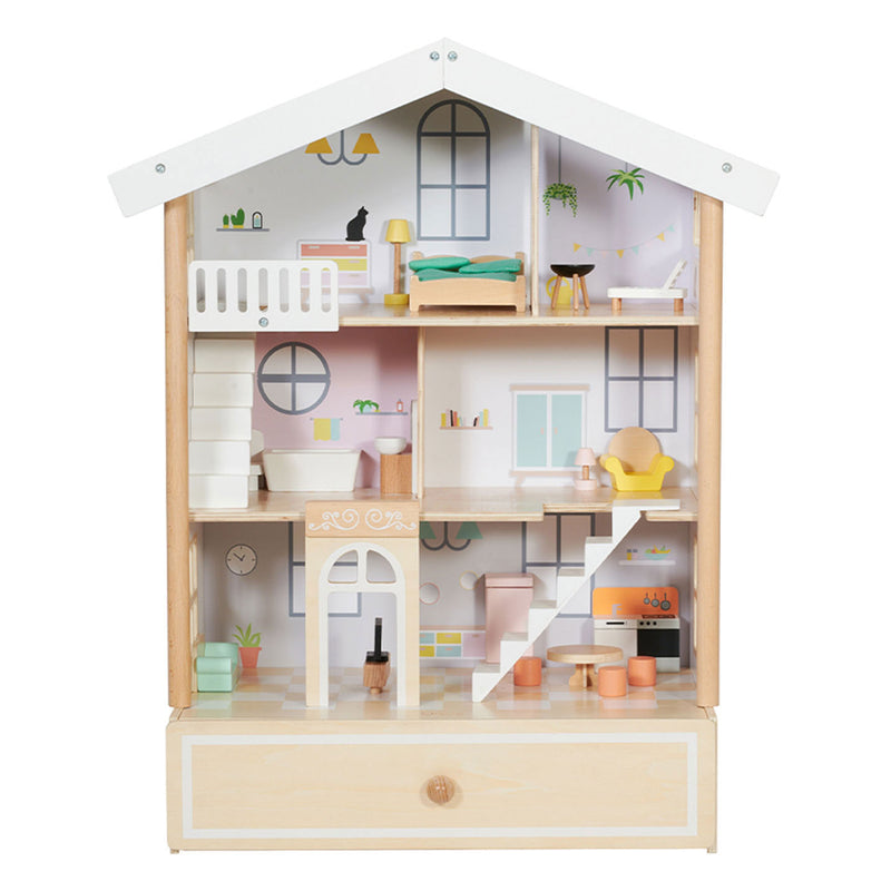 Classic World World Happy Villa Houten Poppenhuis, 28dlg.