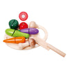 Classic World World Wooden Cutting Vegetable con cuchillo y tabla de cortar