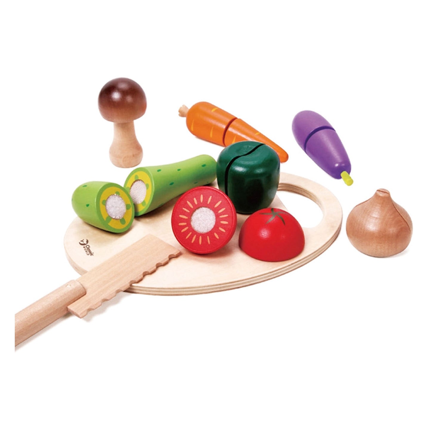 Classic World World Wooden Cutting Vegetable con cuchillo y tabla de cortar