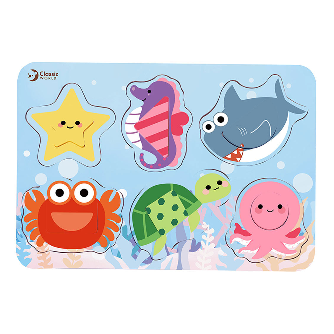 Classic World World Wooden Puzzle Ocean Dieren, 13 °.