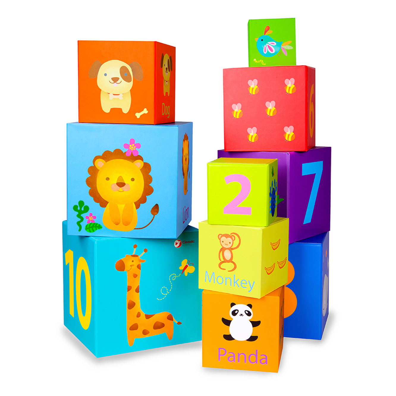 World World World Apiling Blocks figuras y animales, 10dlg.