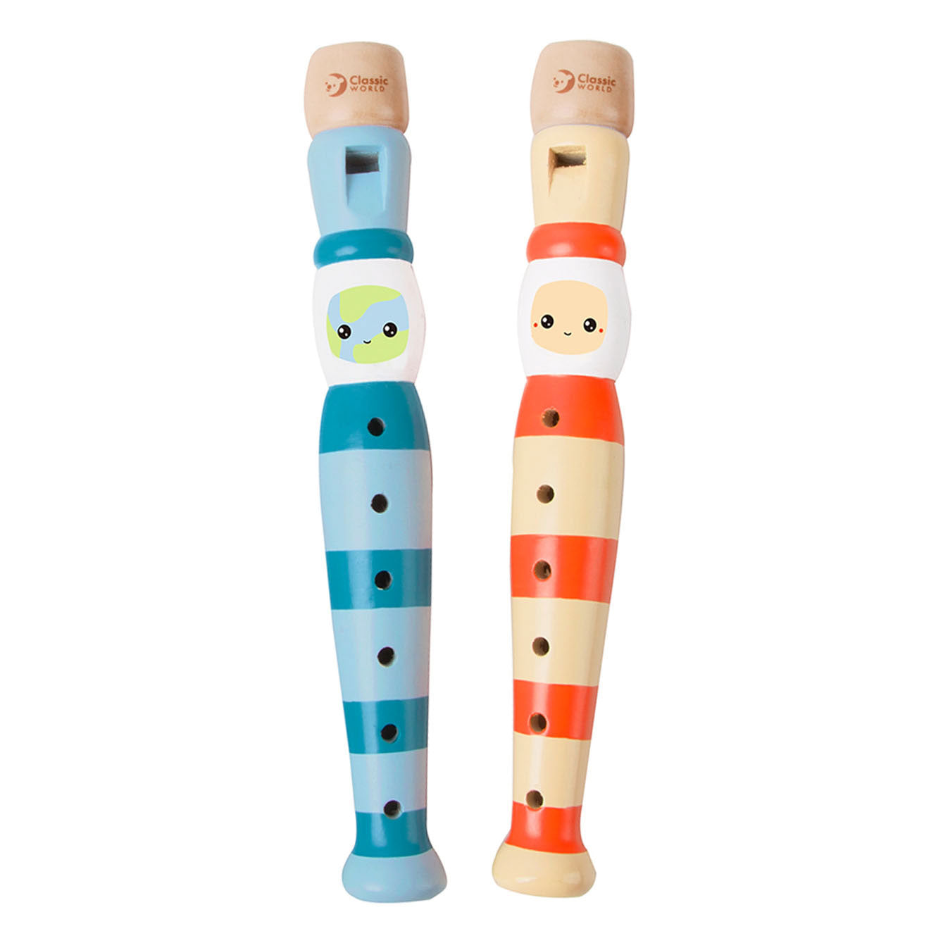 Classic World World Wooden flauto con strisce