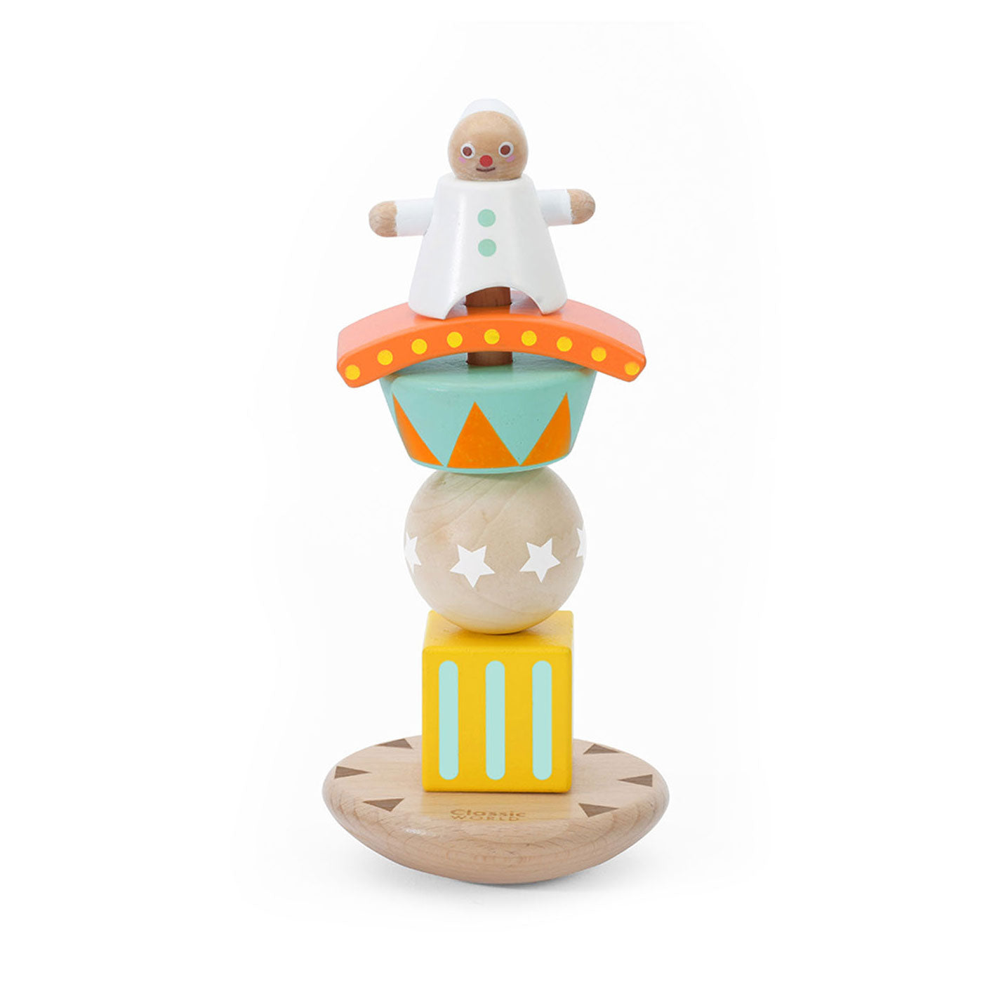 Classic World World Wooden Stack e Balanpel Clown, 6DLG.