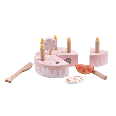 Classic World World World Wood Birthday Cake con candele, 16DLG.