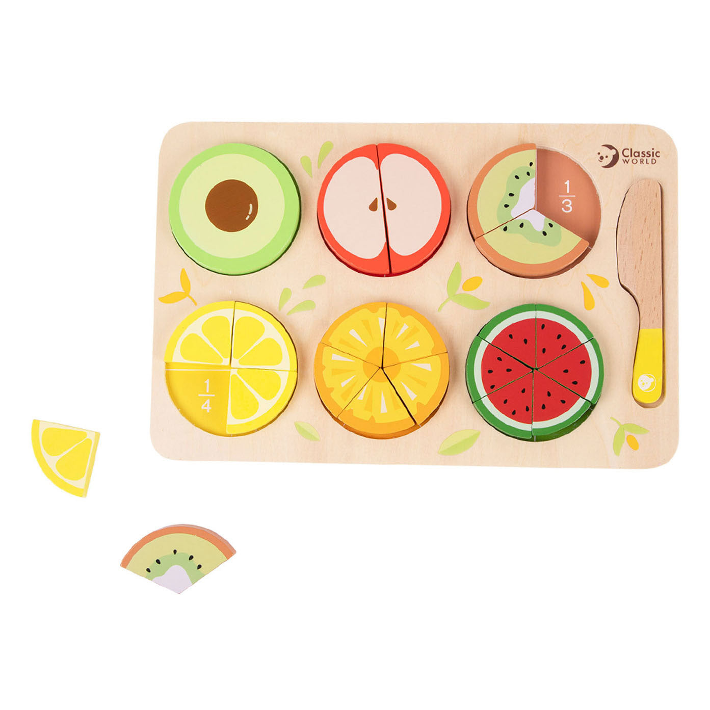 Fratture di puzzle di frutta in legno del mondo classico, 22dlg.