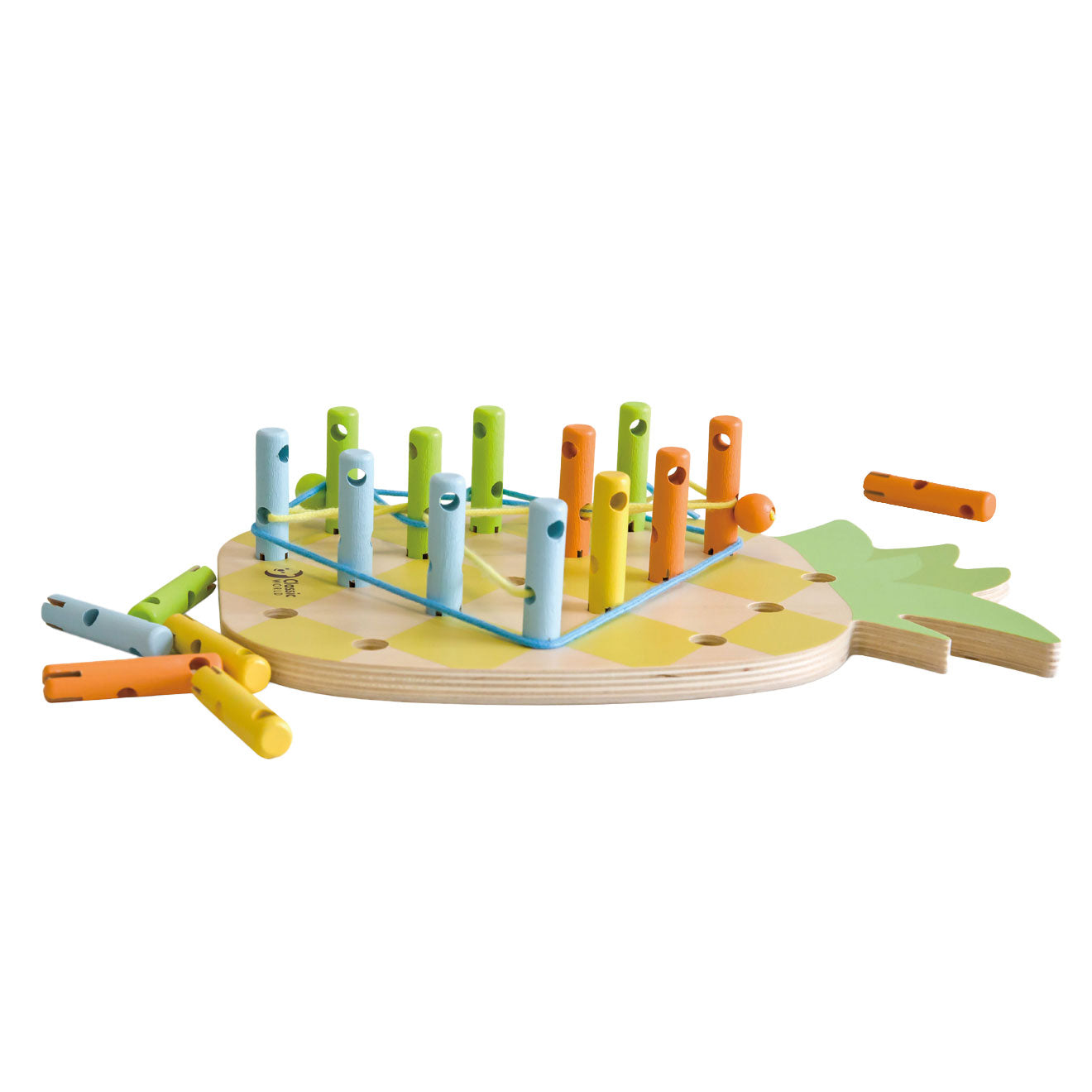 Classic World World World Wooden Piña Connecting Game, 21dlg.