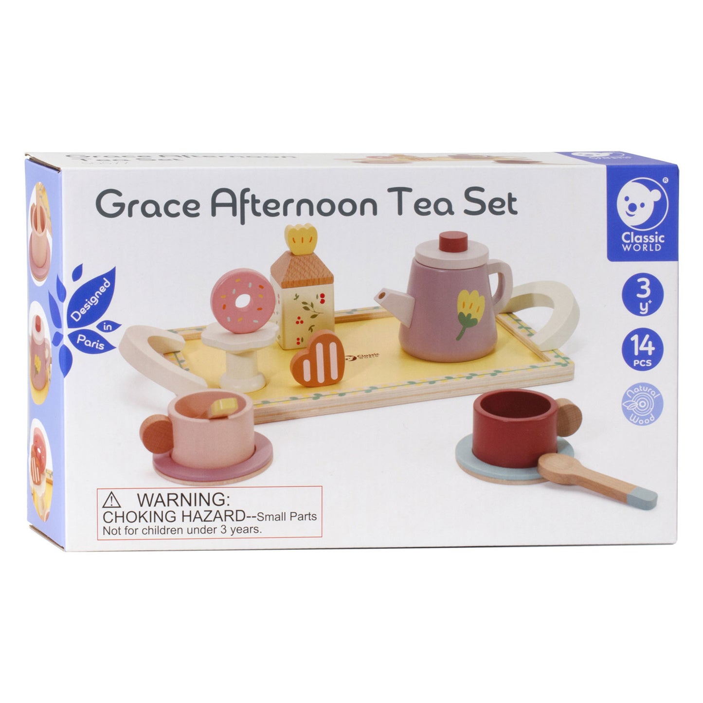 Classic World World Woodenet Grace con vassoio, 14dlg.