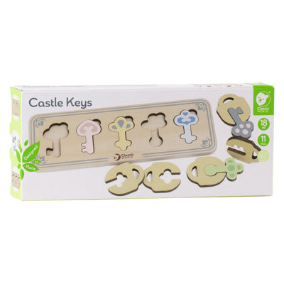 Classic World World World Wooden Castle Keys and Ditches Match Game, 13dlg.