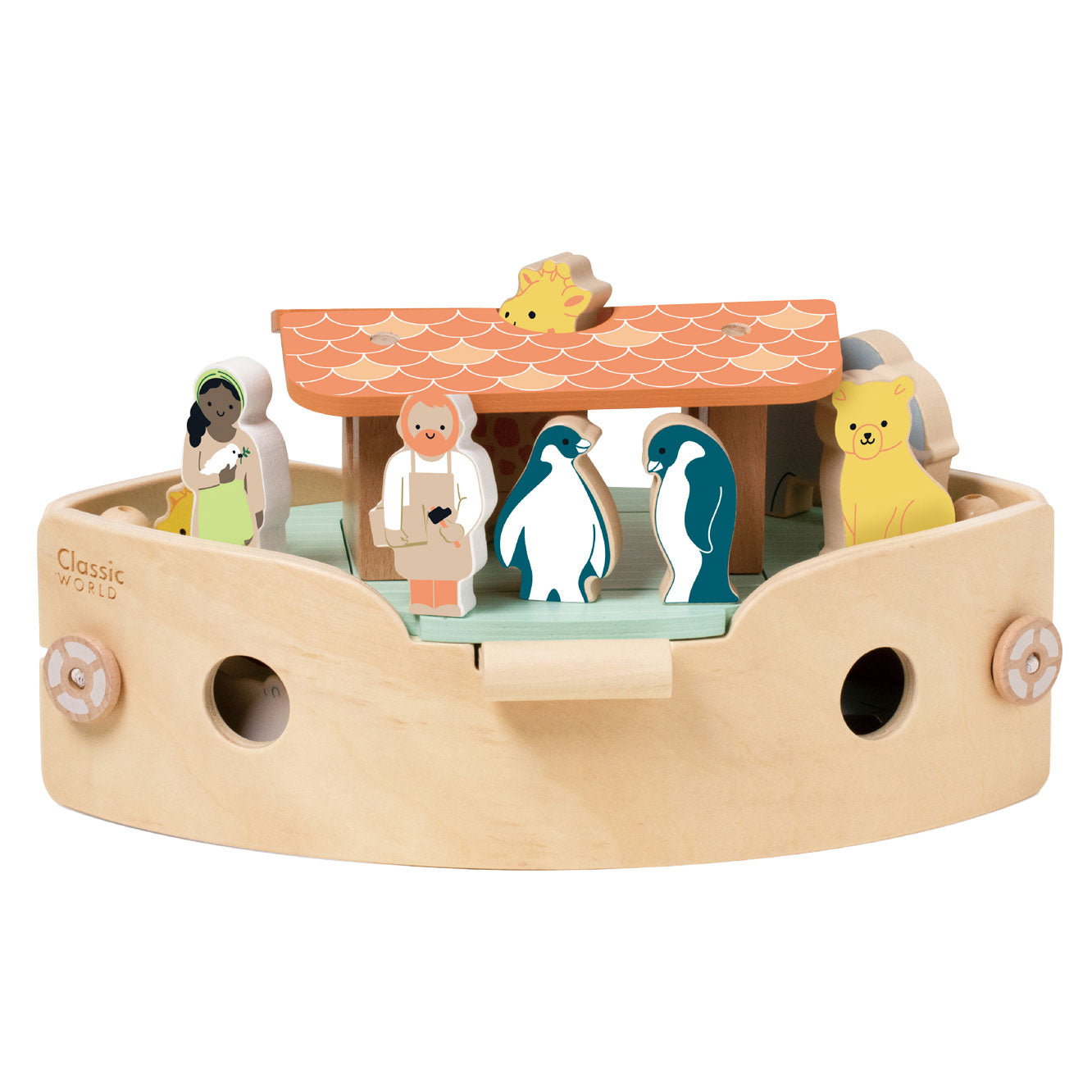 Classic World World Wooden Noah's Ark Boot Bouwset with Animals, 16dlg.