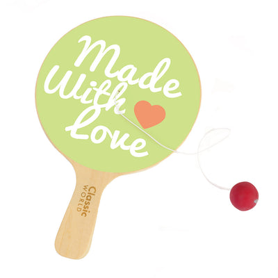 Classic World World Wooden Racket con palla per cavo