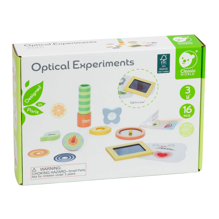 Classic World World Optical Experiments Wooden Play Set, 16dlg.