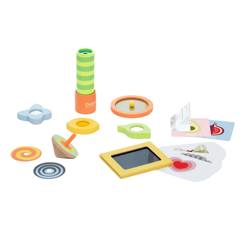 Classic World World Optical Experiments Wooden Set, 16DLG.