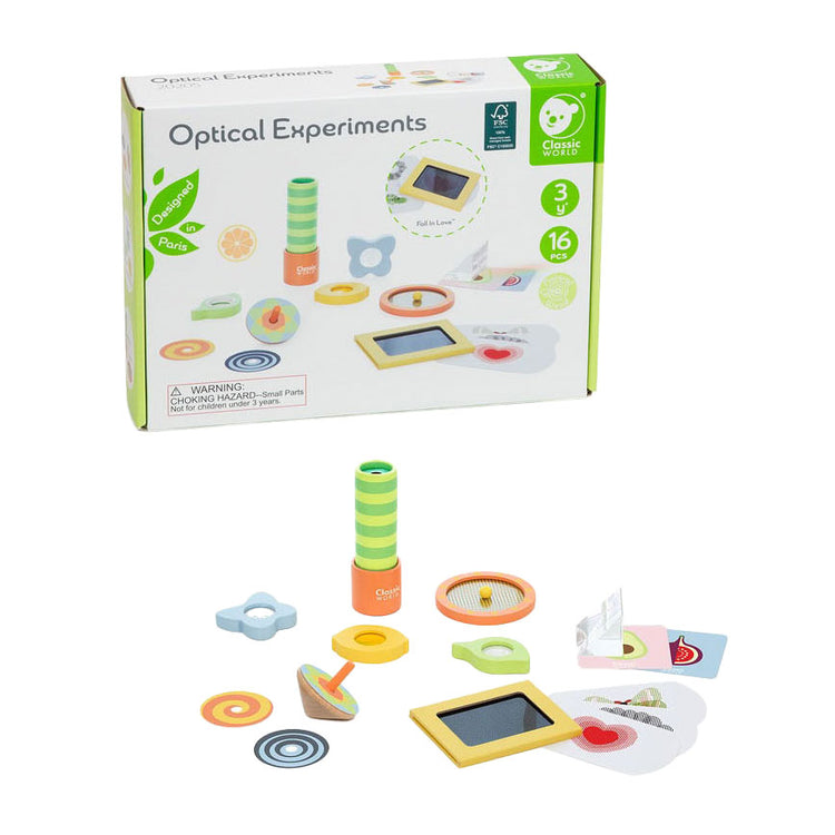 Classic World World Optical Experiments Wooden Play Set, 16dlg.