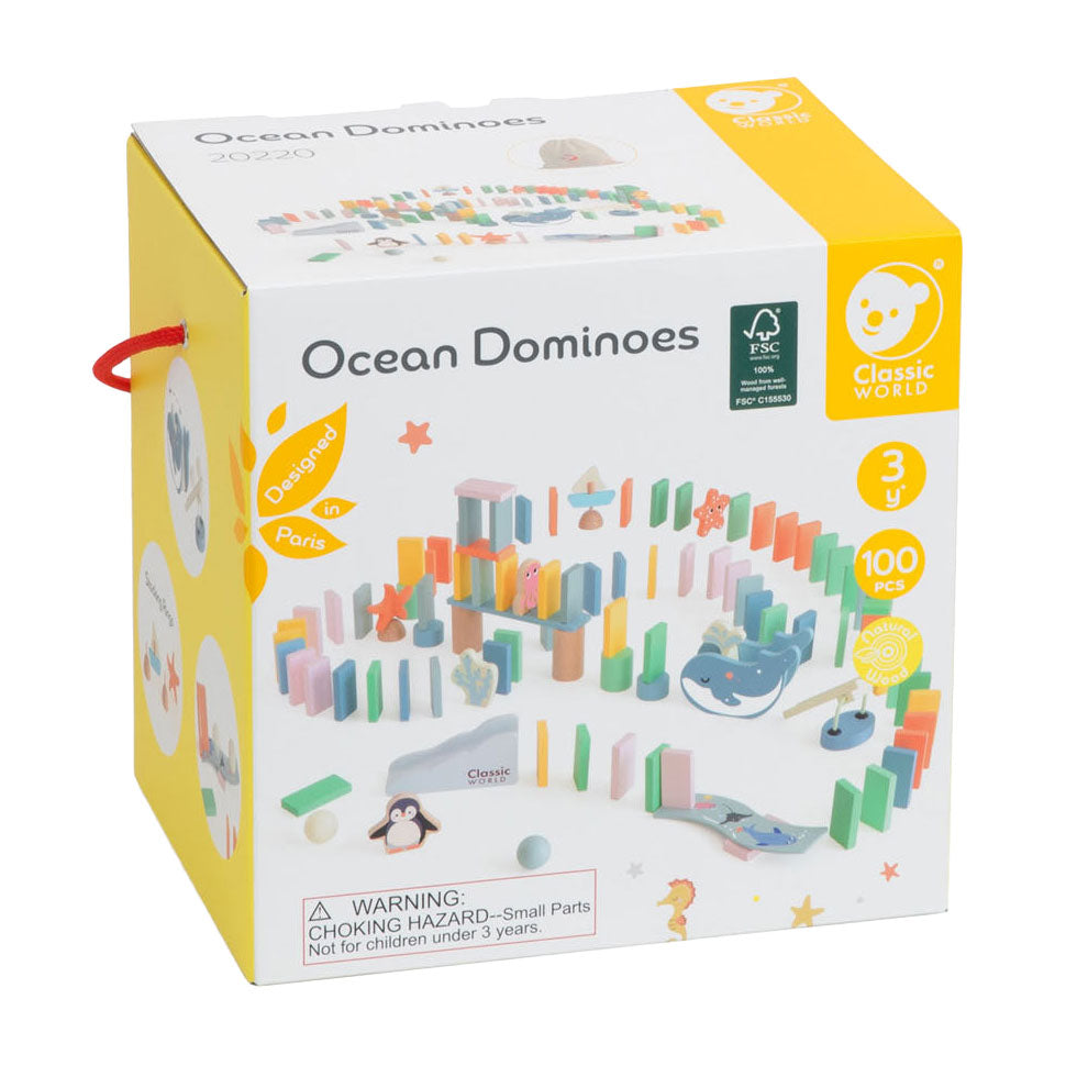 Classic World Wooden Domino Ocean, 100dlg.