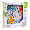 Classic World World Wooden Board Ordining Game 2in1 City e Separazione dei rifiuti