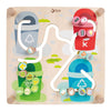 Classic World World Wooden Board Ordining Game 2in1 City e Separazione dei rifiuti
