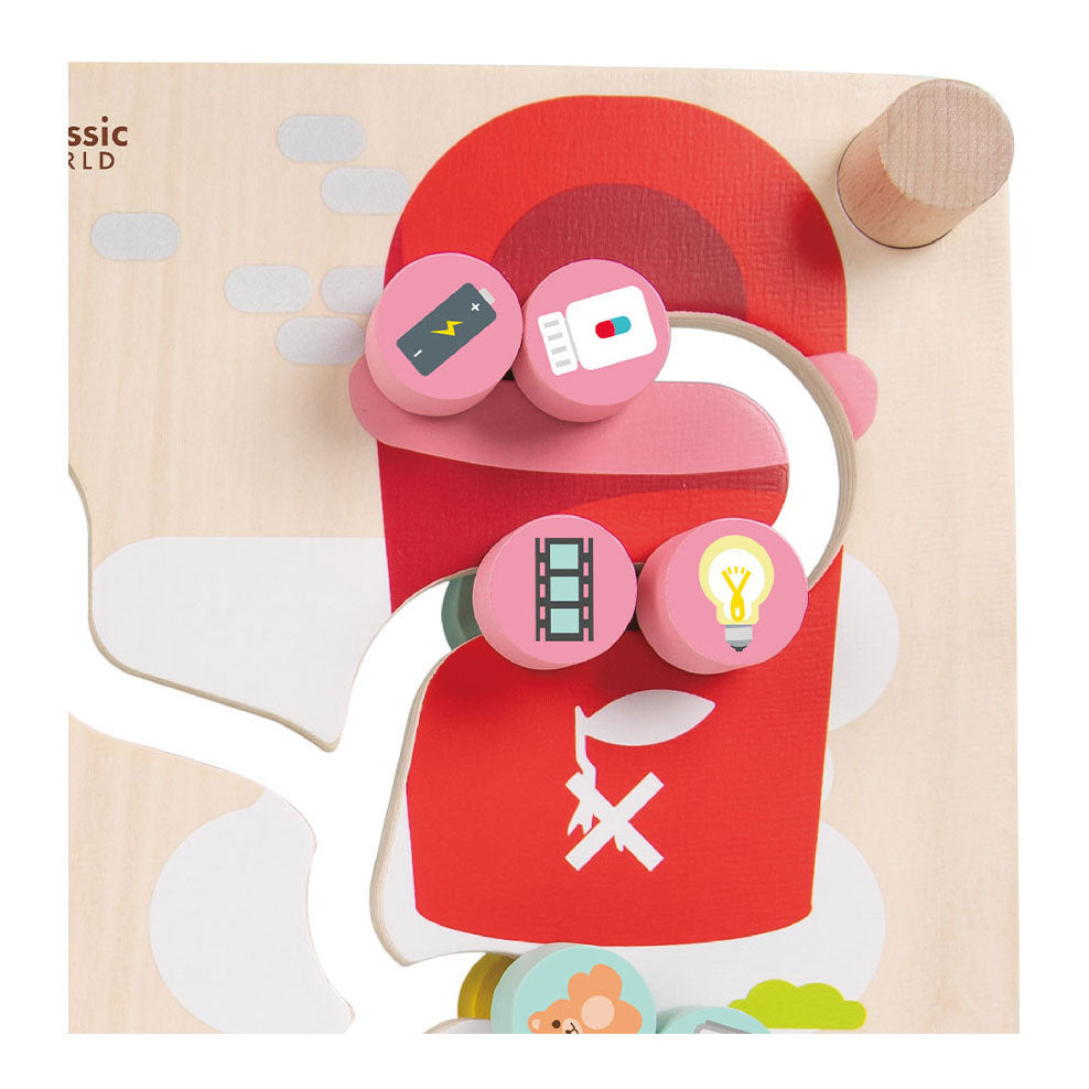 Classic World World Wooden Board Ordining Game 2in1 City e Separazione dei rifiuti