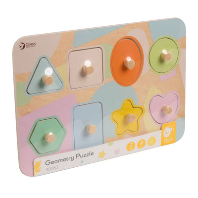Forme di puzzle in legno del mondo classico, 8 pezzi.