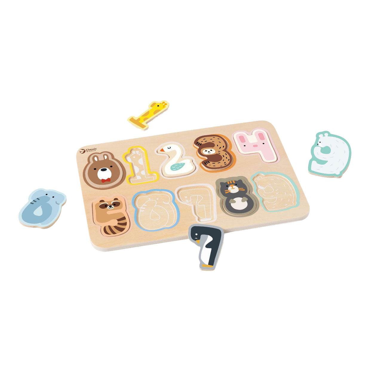 Puzzle di figura di legno World Classic World, 10st.