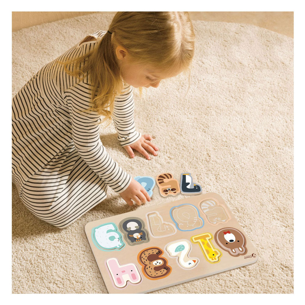 Classic world houten cijfer puzzel educatief speelgoed 10 stukjes.