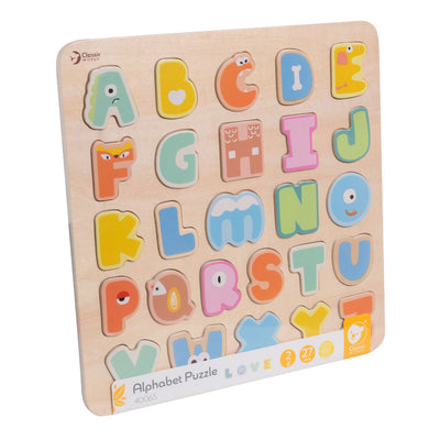 Mundial clásico World Wooden Alphabet Puzzle, 27st.