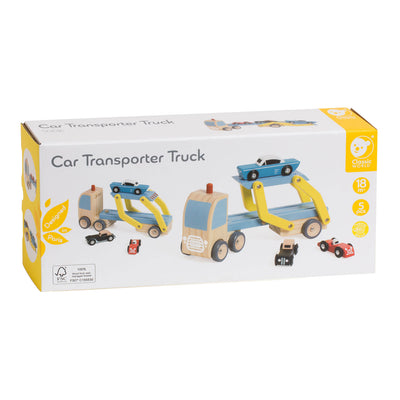 Classic World World Wooden Transporter con 3 auto