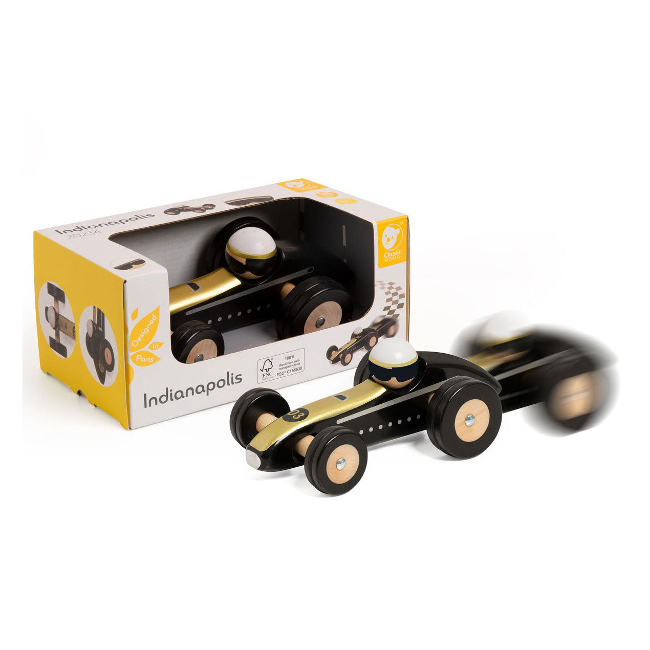 Auto giocattolo in legno World Classic World Indianapolis