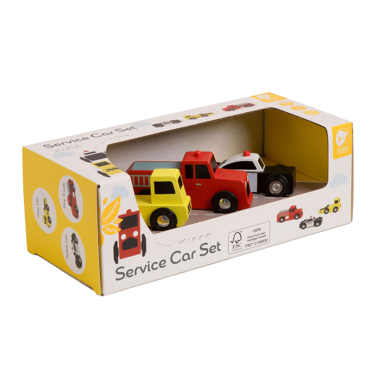 Set classico di servizi di emergenza in legno in legno, 3 °.