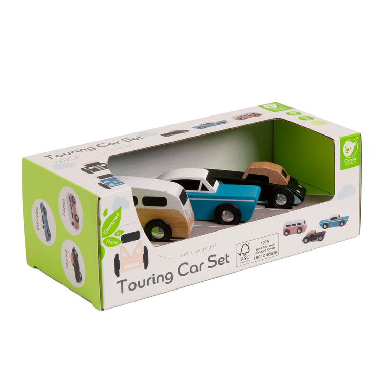 Set di auto da tour in legno classico, 3 °.