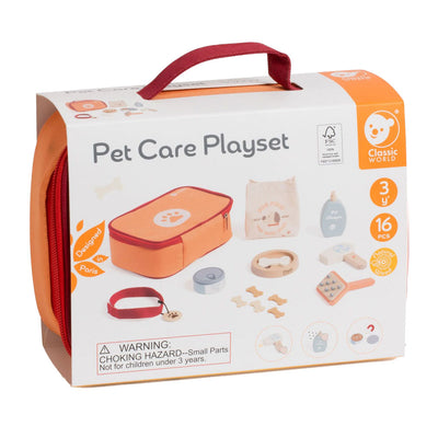 Los animales de madera World World World de clásico proporcionan juego en la bolsa, 16dlg.
