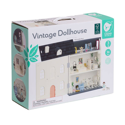 Classic World World Woodn Vintage Dollhouse, 36DLG.