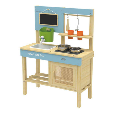 Classic World Wood Wooden Outdoor Speelkeuken con accessori, 7DLG.