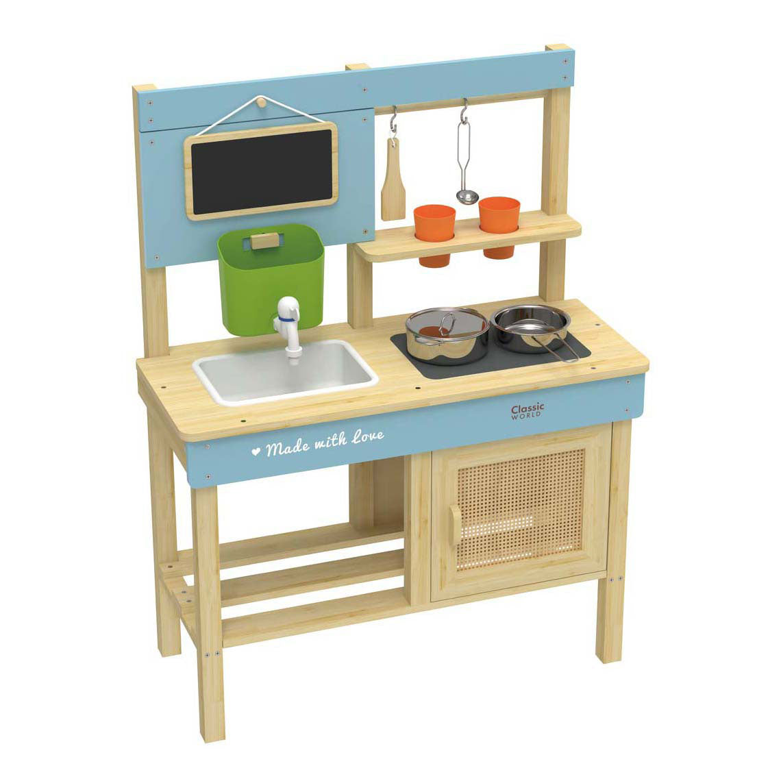 Classic World Wooden Outdoor Speelkeuken con accesorios, 7dlg.