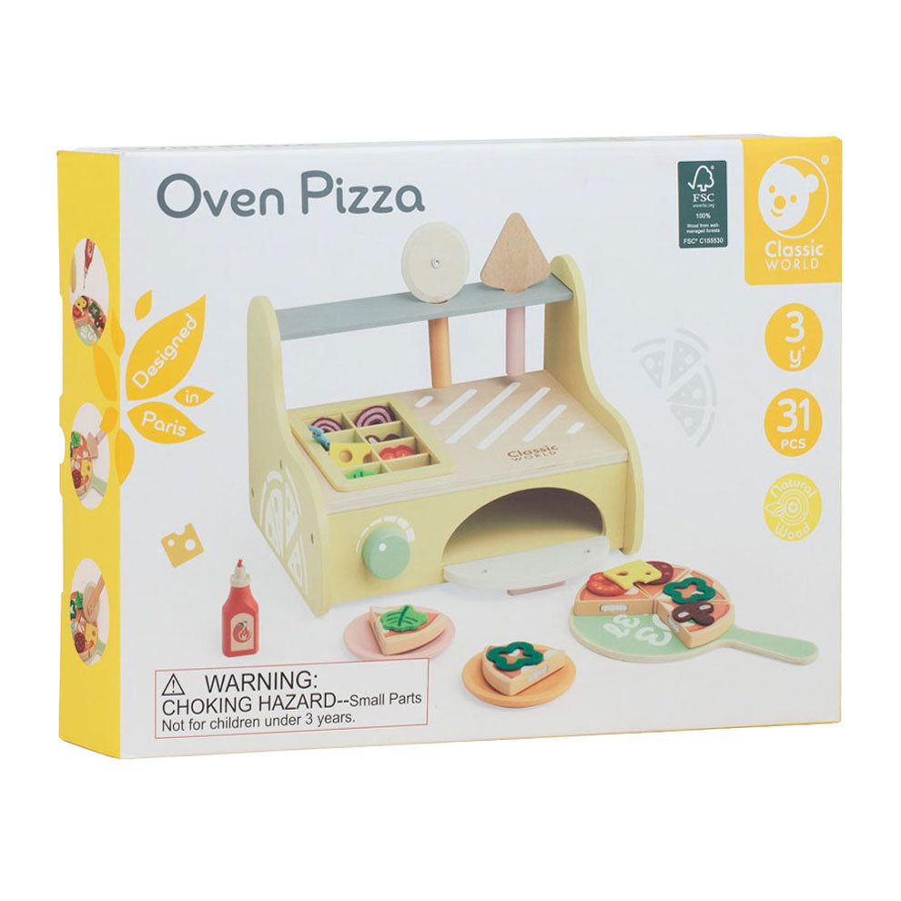 Classic World World Worly Wooden Pizza Torn Play, 7dlg.
