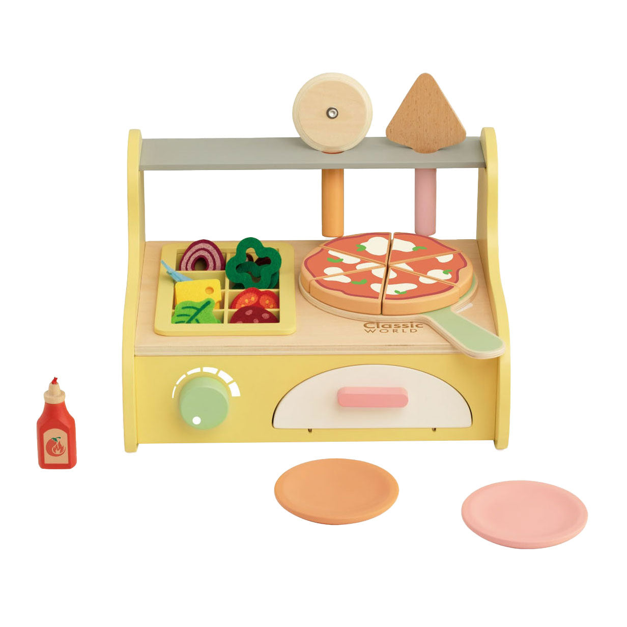 Classic World World Worly Wooden Pizza Torn Play, 7dlg.